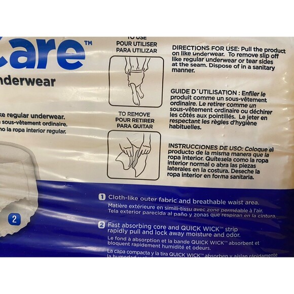 Procare ~ Protective Underwear ~ Pack Of 18~  Size Large 44" - 58” (112cm-147cm) - Picture 5 of 6